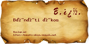 Bánáti Ákos névjegykártya